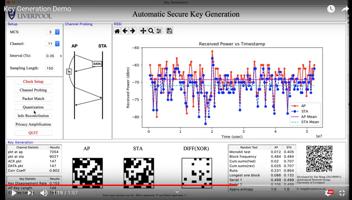 Video demonstration of wireless key generation using WARP