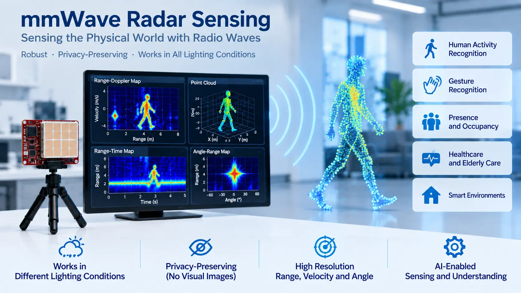 mmWave radar sensing pipeline for contactless human activity recognition